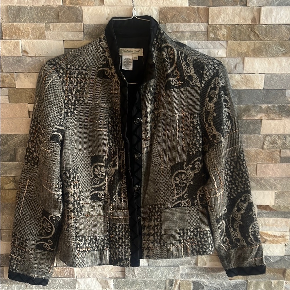 Cold water creek Black and Gray Patterned Jacket